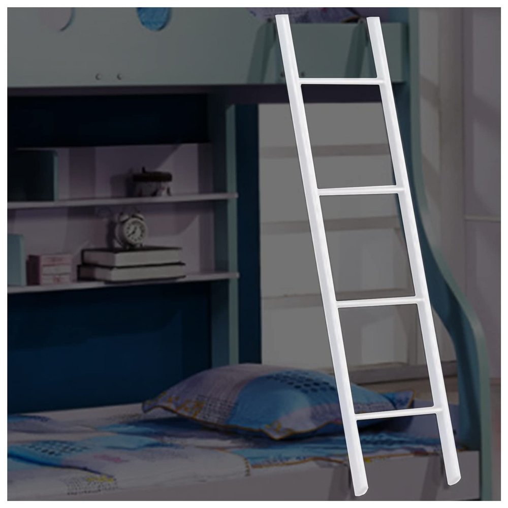 Hook-On/Standing Bunk Bed Ladder, White Metal, 1.5 m Hook Version