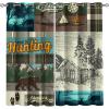 VELOMEA Rustic Outdoor Curtains, Hunting Patchwork Bear Deer Tent Campfire Plaid Pattern, Country Cabin Lodge Blackout Curtains for Living Room and Bedroom, 2-Pack 132 x 244 cm view 4