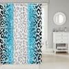 Homemissing Blue Glitter Leopard/Cheetah Shower Curtain, 180 x 180 cm, 12 Hooks view 2