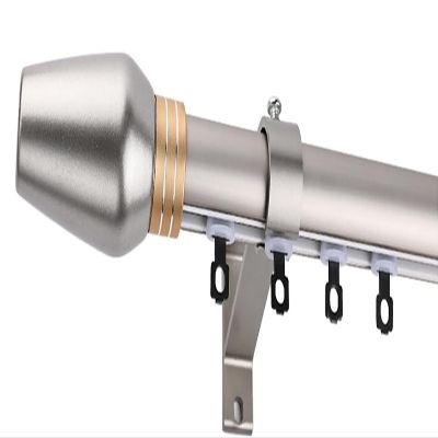zqagBaod Aluminum Side-Mount Curtain Track with Noise Reduction and Stainless Steel Rollers (Gray, 180 cm/70.8 in, 2 x 90 cm)