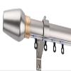 zqagBaod Aluminum Side-Mount Curtain Track with Noise Reduction and Stainless Steel Rollers (Gray, 180 cm/70.8 in, 2 x 90 cm) view 1