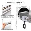 zqagBaod Aluminum Side-Mount Curtain Track with Noise Reduction and Stainless Steel Rollers (Gray, 180 cm/70.8 in, 2 x 90 cm) view 2