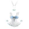 FCCAM Kawaii Bunny Costume for Women with Lace & Bow, White, XL view 1
