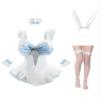 FCCAM Kawaii Bunny Costume for Women with Lace & Bow, White, XL view 2