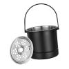Garosa 1 L Stainless Steel Ice Bucket with Filter Plate, Black view 3