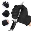HEALBYBLE 1 Pair Black Steel Wire Mesh Cut-Resistant Gloves, Size L view 3