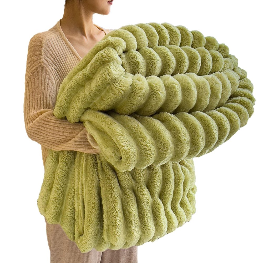 Plush Fleece Blanket, 100 x 150 cm, Fruit Green