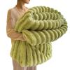 Plush Fleece Blanket, 100 x 150 cm, Fruit Green view 1
