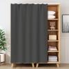 Self-Adhesive Sliding Cabinet Curtain with Track, Soft Flannel, Dustproof Privacy Curtain, Dark Gray, 200 x 110 cm view 1