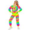 TrendandStylez 80s/90s Tracksuit Costume, 25 Loud Designs, Comic, Leopard & Neon, Unisex, for Carnival & Theme Parties (Rainbow, XL) view 3