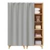 Self-Adhesive Sliding Cabinet Curtain with Track, Washable Flannel Privacy Panel, Light Gray, 60 x 150 cm view 1