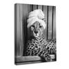 Dazzlewall Funny Leopard Wall Art, Leopard in Bathtub Print, Black-and-White Animal Poster with Frame, 12 x 16 in view 1
