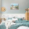 Dazzlewall Beach Canvas Wall Art for Bathroom, Coastal Bicycle Ocean Seascape, Teal Aqua Blue, Framed 12 x 16 in view 4
