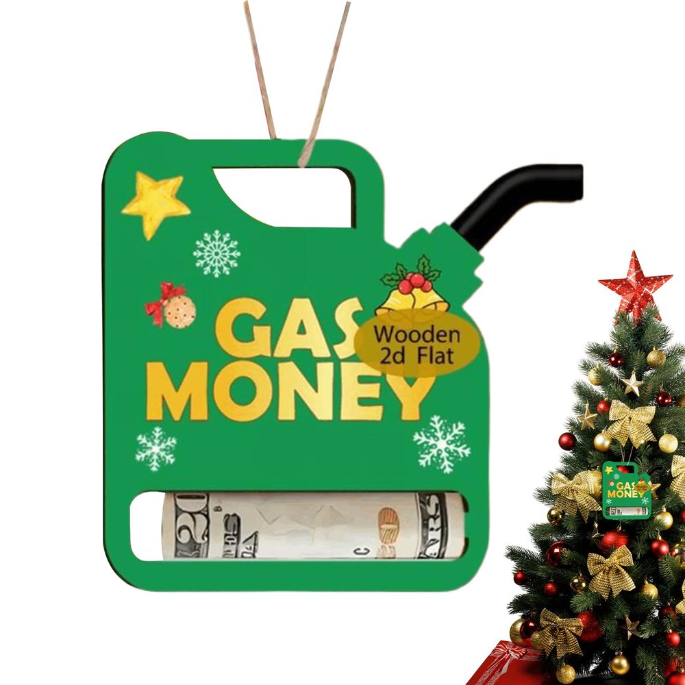 Christmas Cash Holder, 2D Wooden Ornament with Clips