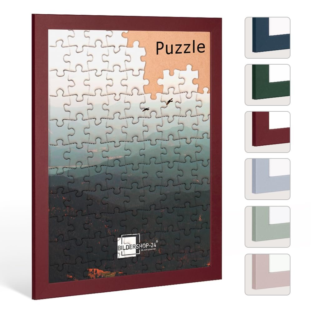 Bildershop-24 Paris Puzzle Frame, Dark Red, 48 x 64 cm (approx. 1,000 pieces)
