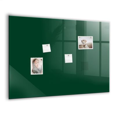 Modern Glass Magnetic Board Set, 100 x 70 cm, Bottle Green