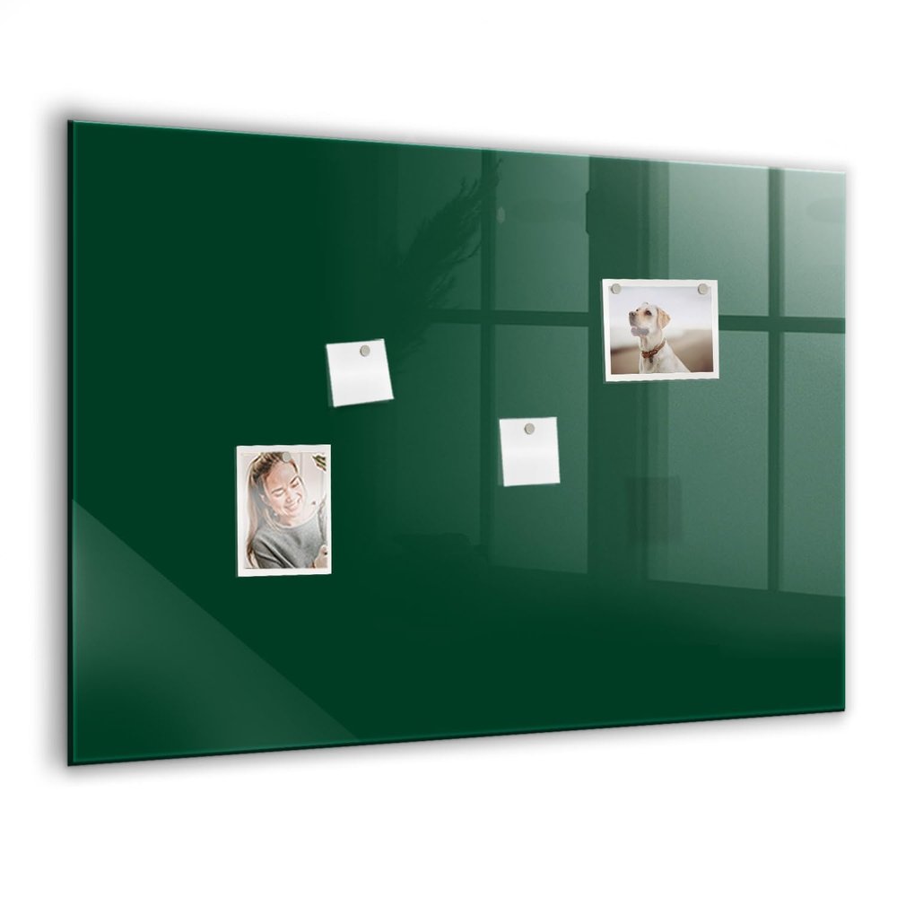 Modern Glass Magnetic Board Set, 100 x 70 cm, Bottle Green