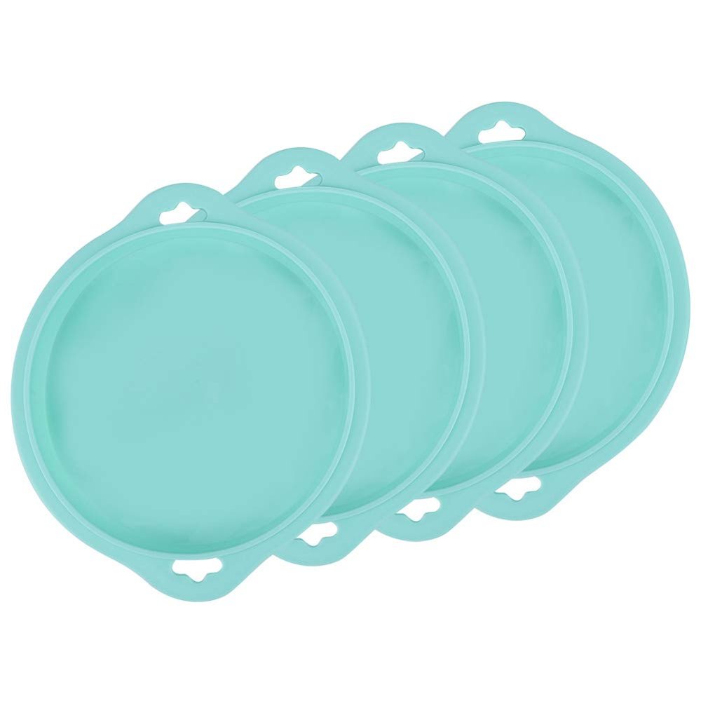 CHICIRIS Silicone Nonstick Layer Cake Mold and Bread Pan, 4-Piece Set, Pink/Green, S/L