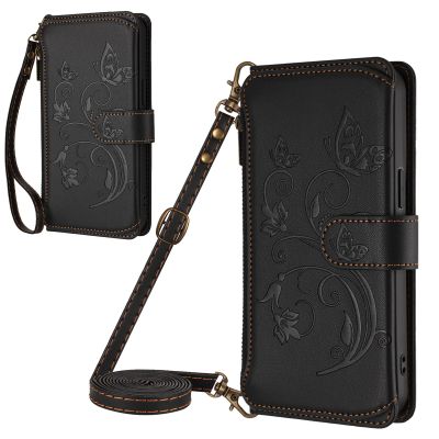 Zipper Wallet Case for Oukitel C61 with Wristlet, Magnetic Closure and Kickstand