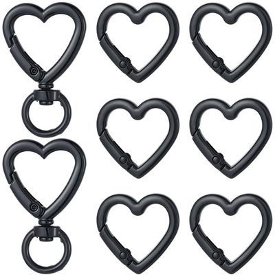 SUNNYCLUE Heart-Shaped Keychain Hooks - 6 Pack