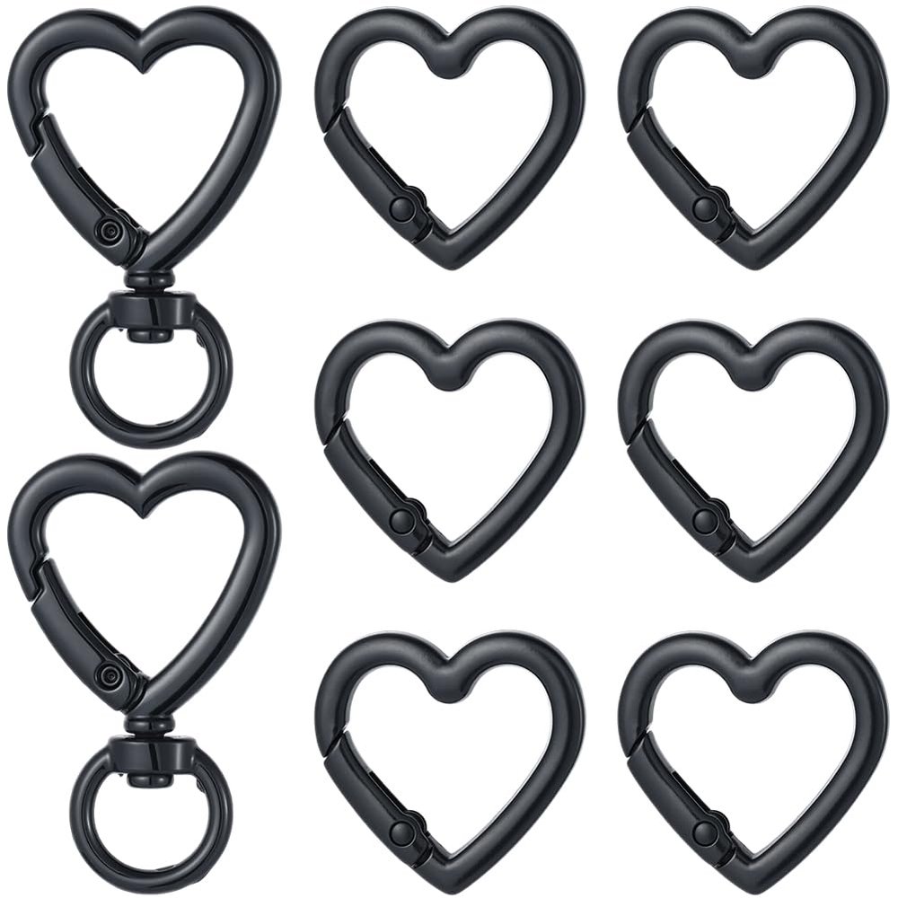 SUNNYCLUE Heart-Shaped Keychain Hooks - 6 Pack