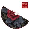 Gothic Dark Red Rose Christmas Tree Skirt with Black Leaves, 36 in view 4