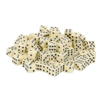 QUARKZMAN 300 Mini Dice, 8 mm/0.31 in, Beige/Black Acrylic