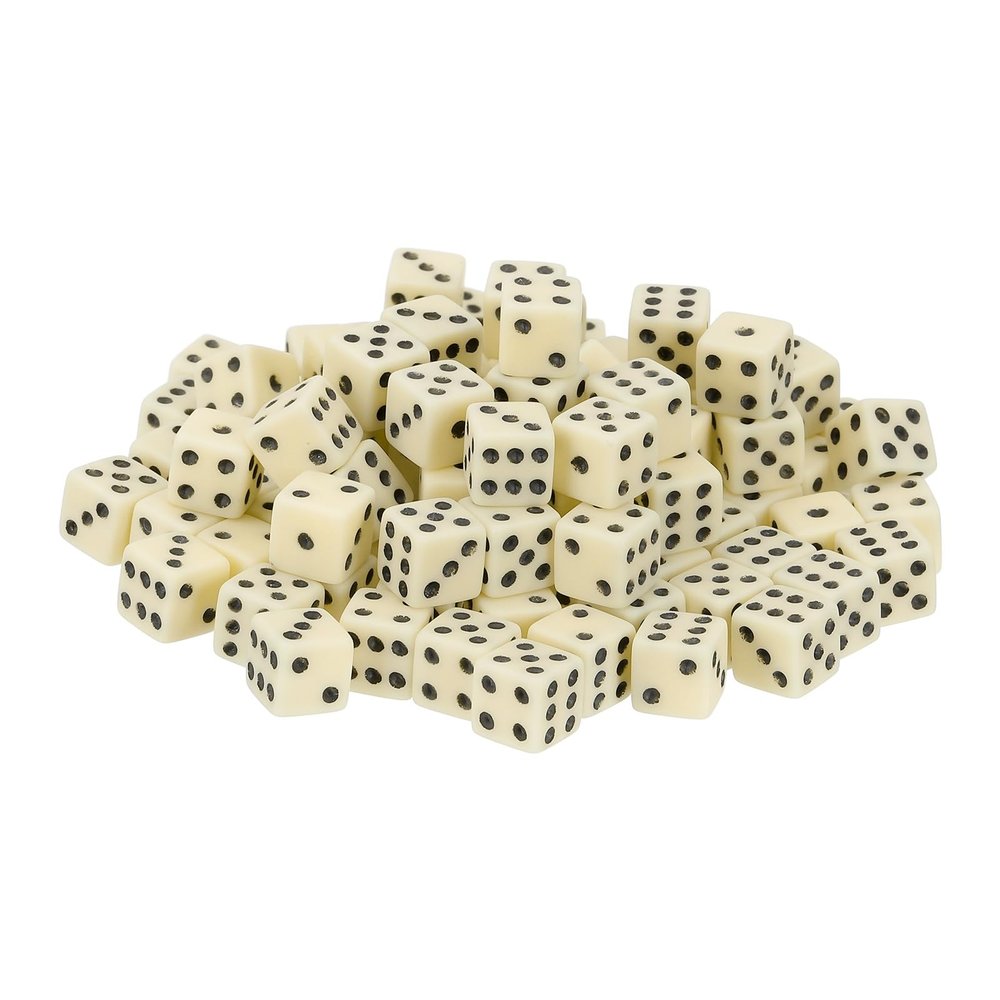 QUARKZMAN 300 Mini Dice, 8 mm/0.31 in, Beige/Black Acrylic