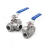 BYLSAGWHT 1 pc 1-Inch SS304 Stainless Steel BSP Female Ball Valve, L-Type 3-Way Ball Valve, Brass Hose view 1
