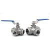 BYLSAGWHT 1 pc 1-Inch SS304 Stainless Steel BSP Female Ball Valve, L-Type 3-Way Ball Valve, Brass Hose view 2