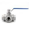 BYLSAGWHT 1 pc 1-Inch SS304 Stainless Steel BSP Female Ball Valve, L-Type 3-Way Ball Valve, Brass Hose view 3