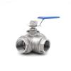 BYLSAGWHT 1 pc 1-Inch SS304 Stainless Steel BSP Female Ball Valve, L-Type 3-Way Ball Valve, Brass Hose view 4