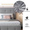WIZBED 180x200 Box Spring Bed with Storage, Hydraulic Upholstered Double Bed with Slatted Frame, Velvet, No Mattress, Gray view 4