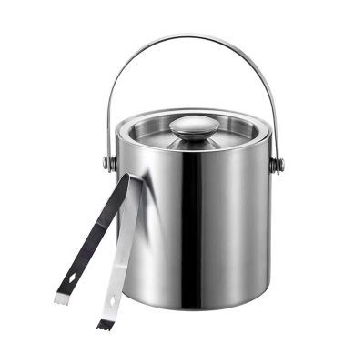 2WFYJNITP Vino Home Stainless Steel Ice Bucket with Handle, Thick Double-Wall Insulated Lid and Tongs, for Parties (3XL)