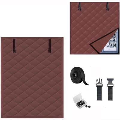 Winter Window Insulation Kit, 3-Layer Thermal Window Cover, Brown, 51 x 87 in (130 x 220 cm)