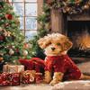 IDEYKA Paint by Numbers for Adults – Dog Beside a Christmas Tree, art_selena_ua, Framed DIY Kit, 40 x 50 cm view 1