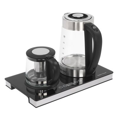 2-Piece Electric Kettle Set, 2.5L + 1.0L, Glass and Stainless Steel, 1800W