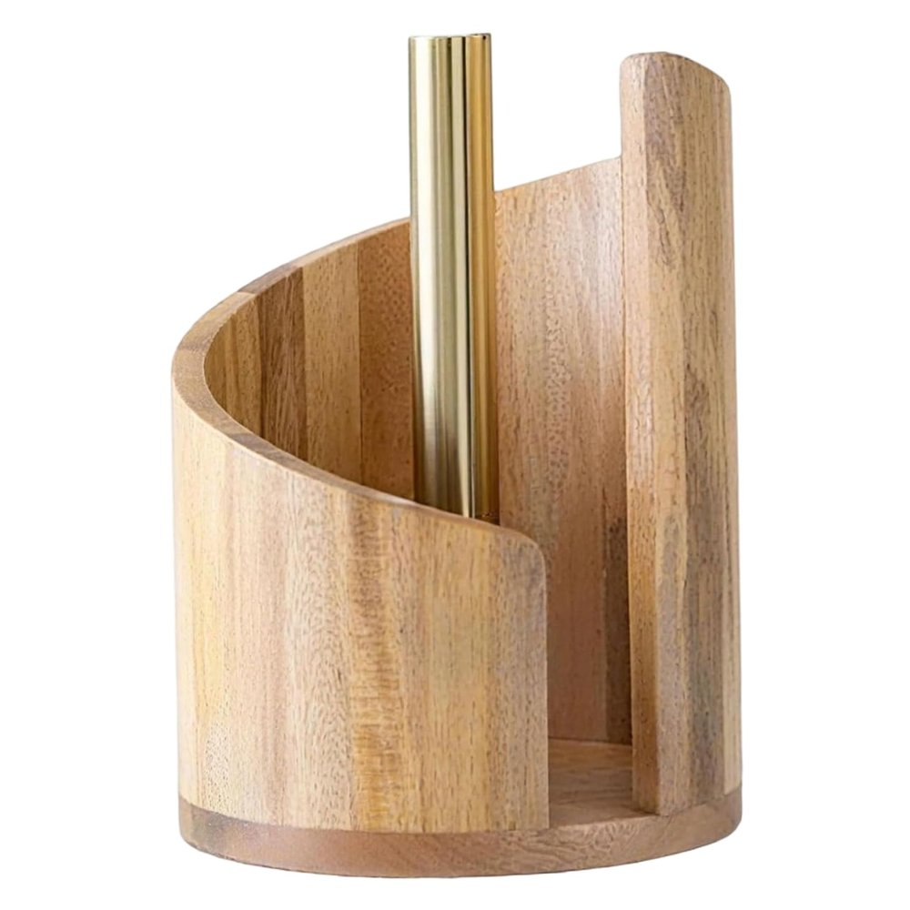 Mountain Wooden Paper Towel Holder, Decorative Countertop Holder, Wood Color