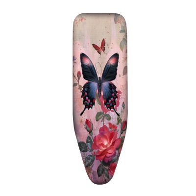 120 x 40 cm Ironing Board Cover with Butterfly Design, Drawstring & Stretch System