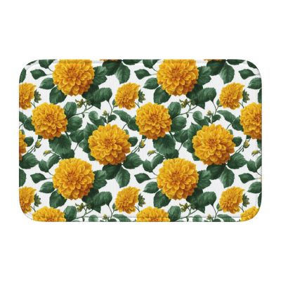 Woshuwo Yellow Dahlia Flower Doormat, Non-Slip, Indoor/Outdoor, 40 x 60 cm