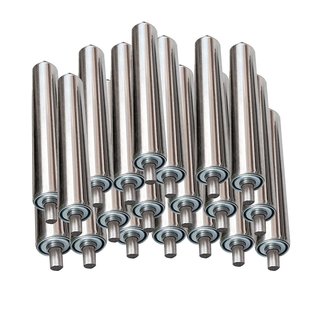 IEOWY 25 mm Stainless Steel Conveyor Rollers, Heavy-Duty Replacement Rollers for Industrial and DIY Projects (5-Pack, 25 mm Diameter x 100 mm Length), Durable, Rust-Resistant, Easy to Install