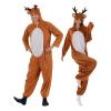 Generic Reindeer Costume for Adults with Hood and Fleece Onesie view 1