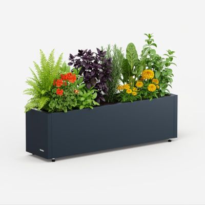 Herstera Garden Cube Planter, Steel, 100 x 25 x 25 cm, Anthracite