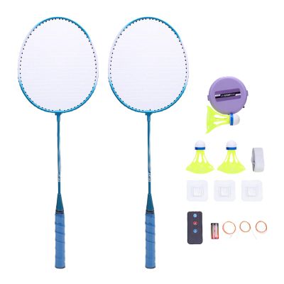 RiToEasysports Badminton Set, Automatic Rebound Self-Training Device with Two Rackets and Light-Up Shuttlecocks for Solo Players