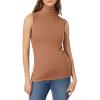 Foweknow Women's Sleeveless Turtleneck Top, Slim Fit, Stretch Ribbed view 1
