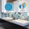 HEXIM Marble-Look SPC Hexagon Wall Tiles, 6-Piece Set, 25 x 21.5 cm, Gray-White Granite Decor (8235) view 3