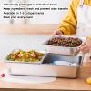 Space-Saving Stainless Steel Buffet Serving Tray with Roll-Top Cover, 8-Compartment Spice Dispenser and Ice Cube Container view 4