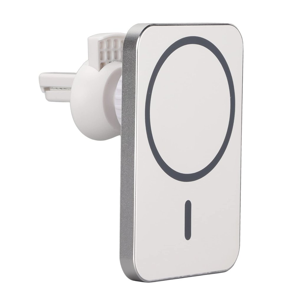 CHICIRIS Magnetic Wireless Car Charger, Fast Charging, 360° Rotation, Metal and Plastic, White