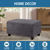 Custom Rectangular Ottoman Slipcover, Reddish Brown, 60 x 80 cm view 2