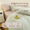 KLUOT Cotton Duvet Cover Set, 160 x 210 cm, Dark Gray/Pink view 2